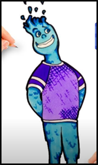 How to Draw Water Element Wade ELEMENTAL