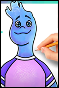 How to Draw Wade from Elemental | Disney Pixar | Cute Easy Drawing Tutorial