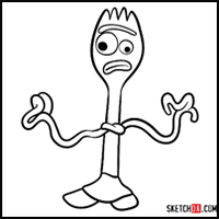 How to Draw Forky from Toy Story 4