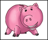 How to Draw Hamm from Toy Story