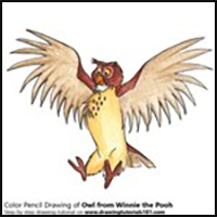 How to Draw Owl from Winnie the Pooh