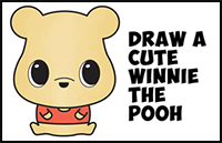 Learn How to Draw a Cute Chibi / Kawaii Winnie The Pooh Easy Step by Step Drawing Tutorial for Beginners & Kids