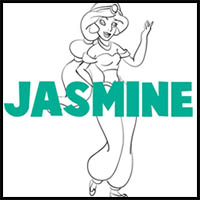 How to Draw Jasmine from Aladdin with Easy Step by Step Drawing Tutorial