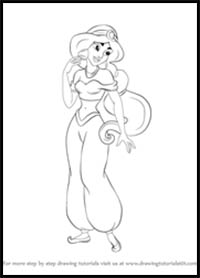 How to Draw Princess Jasmine from Aladdin