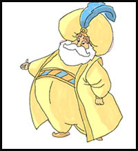 How to Draw Sultan from Aladdin