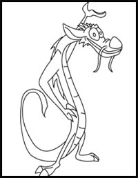 How to Draw Mushu from Mulan