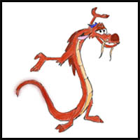 How to Draw Disney Mushu from Mulan