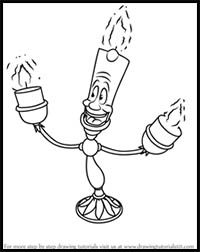 How to Draw Lumière from Beauty and the Beast