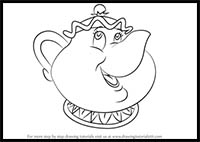 How to Draw Mrs. Potts from Beauty and the Beast