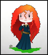 How to Draw Disney Princess Merida from Brave Step by Step | 4 Kids