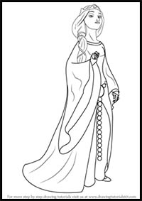 How to Draw Queen Elinor from Brave