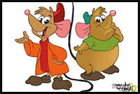 How to Draw Gus Gus And Jaq from Cinderella