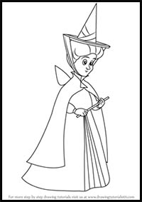 How to Draw Fauna from Sleeping Beauty