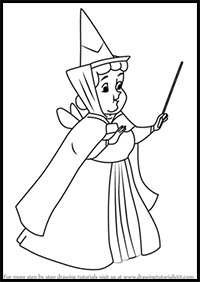 How to Draw Flora from Sleeping Beauty