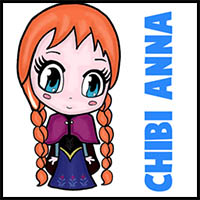 How to Draw Chibi Anna from Frozen with Easy Step by Step Tutorial