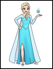 How to Draw Elsa (Full Body) from Frozen