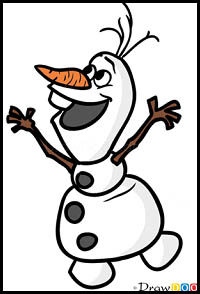 How to Draw Happy Olaf, Frozen