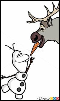 How to Draw Sven and Olaf, Frozen