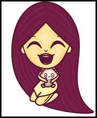 How to Draw a Cute Kawaii / Chibi Pocahontas and Meeko Easy Step by Step Drawing Tutorial for Kids and Beginners