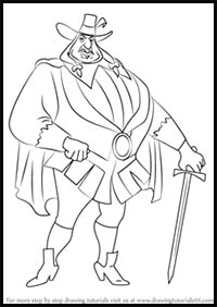 How to Draw Governor Ratcliffe from Pocahontas