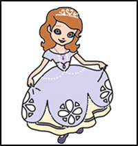 How to Draw Princess Sofia from Sofia the First