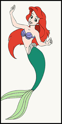 How to Draw Mermaid Ariel