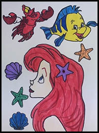 How to Draw The Little Mermaid Characters