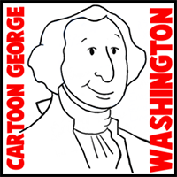 How to Draw Cartoon George Washington with Simple Step by Step Lesson
