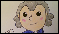 Drawing Tutorial of Thomas Jefferson for Kids