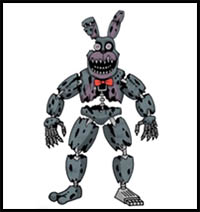 How to Draw Nightmare Bonnie | Five Nights at Freddy's