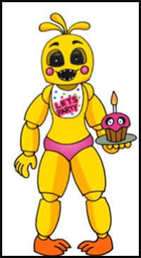 How to Draw Toy Chica- FNAF 2- Video Lesson