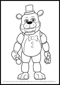 How to Draw Toy Freddy Fazbear from Five Nights at Freddy's