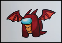 How to Draw AMONG US RODAN SKIN!!!