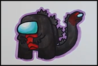 How to Draw AMONG US SHIN GODZILLA SKIN