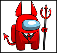 How to Draw AMONG US Devil