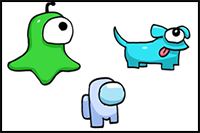 How to Draw Among Us Pets