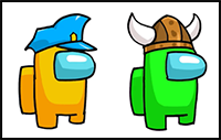 How to Draw Among Us | Police & Viking