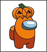How to Draw Pumpkin Crewmate | Among Us