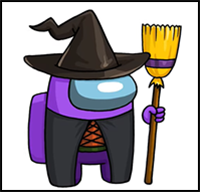 How to Draw AMONG US Witch | Halloween