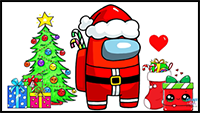 How to Draw AMONG US Santa