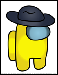 How to Draw Black Fedora Hat from Among Us