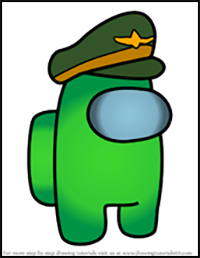 How to Draw Military Visor Hat from Among Us