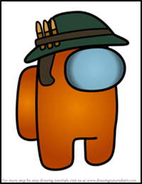 How to Draw Military Hat with Ammo from Among Us