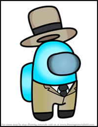 How to Draw White Hat from Among Us