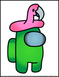 How to Draw Flamingo Hat from Among Us