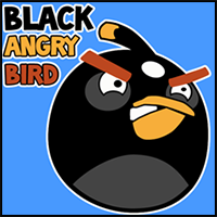 How to Draw Black Angry Bird with Easy Step by Step Drawing Tutorial