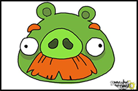How to Draw Angry Birds Pig, Foreman Pig