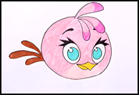 Drawing Pink Angry Bird Stella
