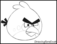 How to Draw Red Bird from Angry Birds