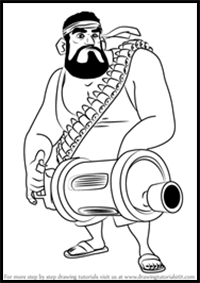 How to Draw Heavy from Boom Beach